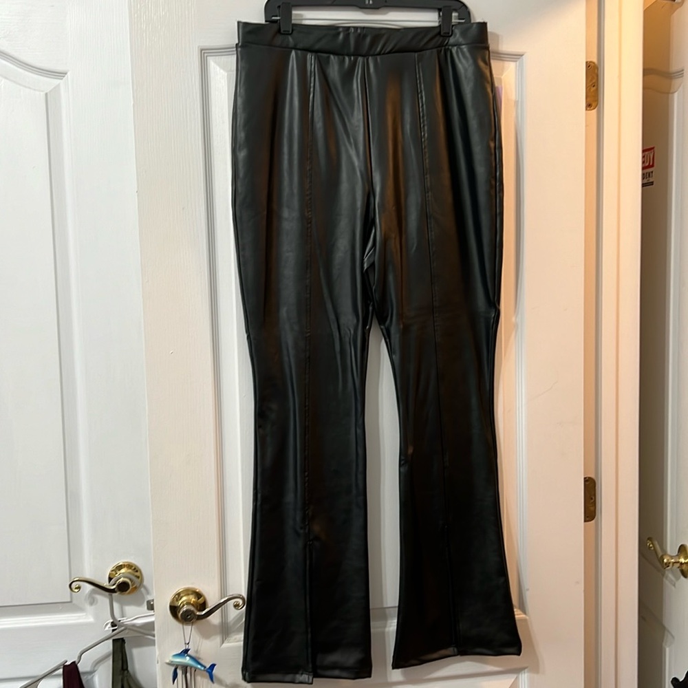 Faux Leather Bootcut Pants